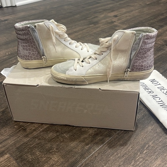 Golden Goose Slide Sneaker in Cream, Dust Pink, Silver, & White BNIB 36 - Picture 6 of 8